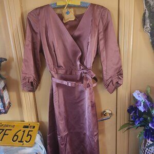 Rare Vintage Andora of New York Satin Tunic w/bow waist & gathered sleeve